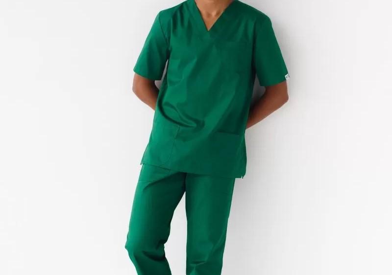 Костюм операційний (штани + куртка), з тканини для медичного одягу, зелений